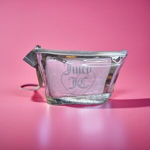 Juicy Couture Silver and Pink Transparent Pouch